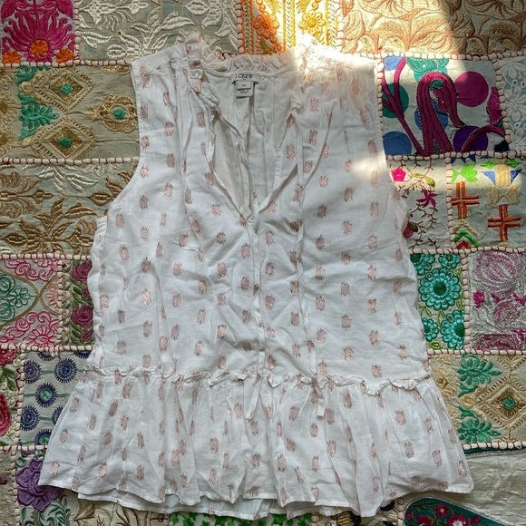 J. Crew Metallic Dot Sleeveless Shirt - Picture 3 of 11